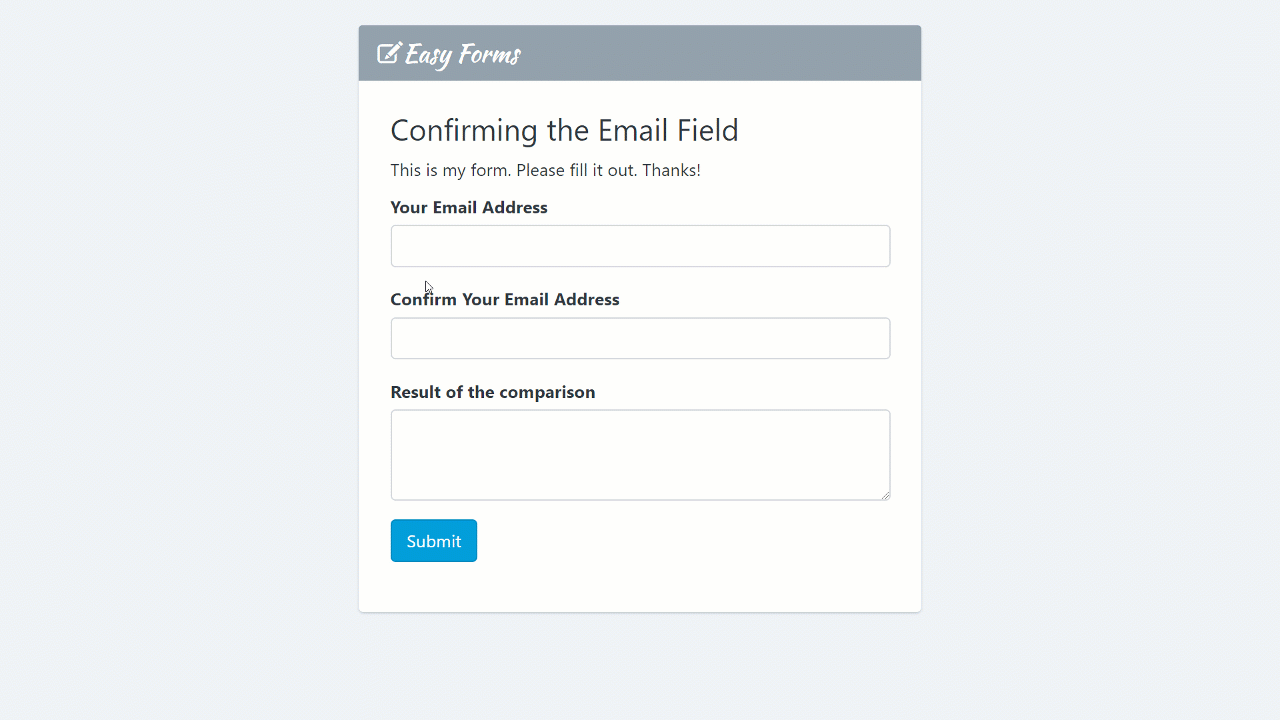 Compare Two Email Fields