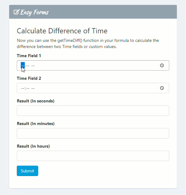 Calculate Difference of Time